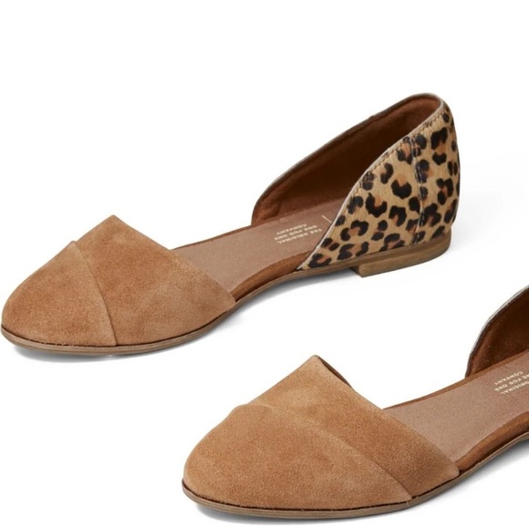 Toms Shoes - Toms Tan Leopard Closed Toe Flats